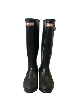Hunter Black Original Gloss Tall Boots Size 7